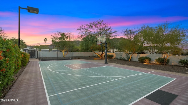 4824 E Hummingbird Ln, Paradise Valley, AZ 85253 - view of sport court with community basketball court and a storage shed