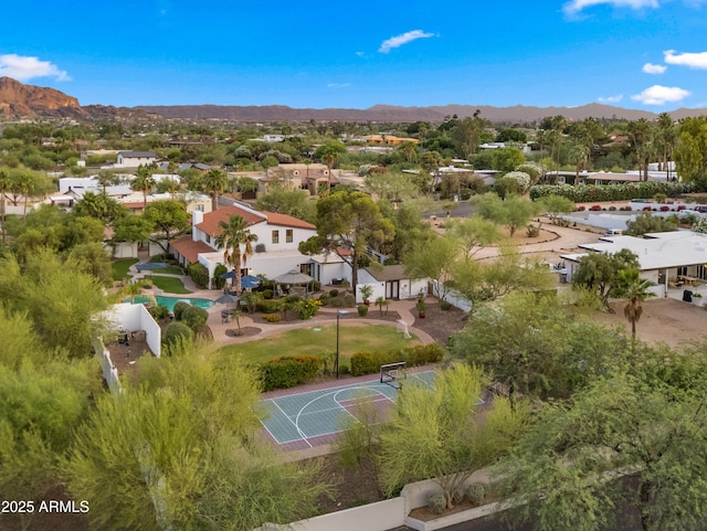 4824 E Hummingbird Ln, Paradise Valley, AZ 85253 - aerial perspective of suburban area featuring a mountainous background