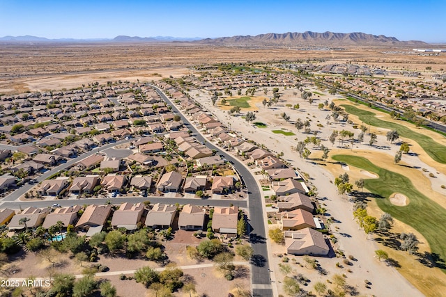 bird's eye view with a mountain view