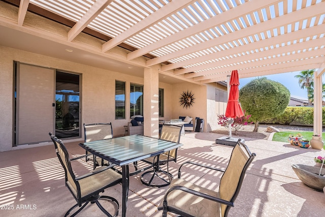 view of patio / terrace featuring a pergola