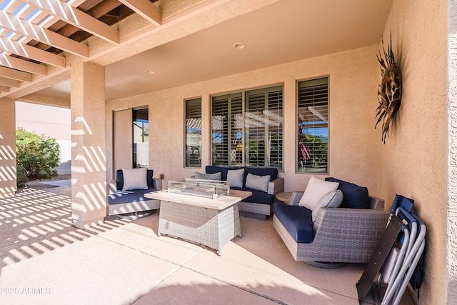 view of patio with an outdoor hangout area