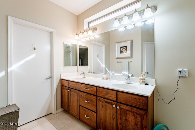 bathroom featuring vanity and tile patterned floors