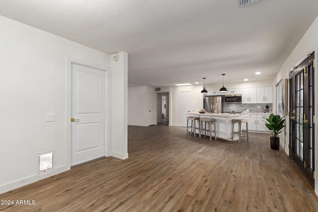 interior space featuring dark wood-type flooring