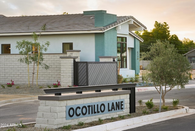 view of community sign