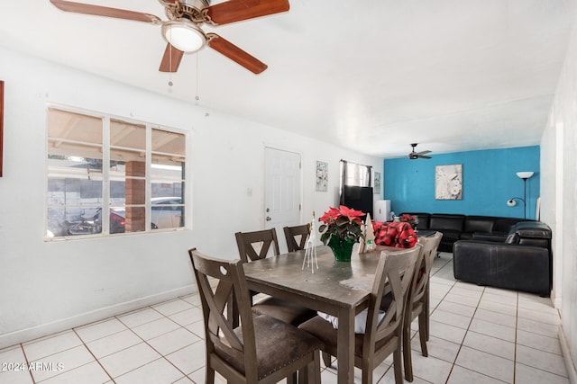 view of tiled dining area