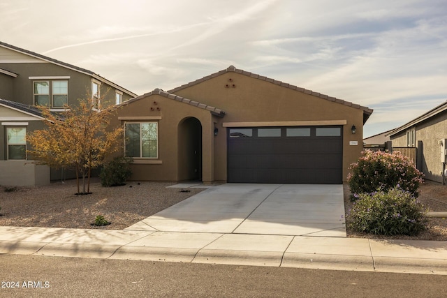 view of front of house with a garage