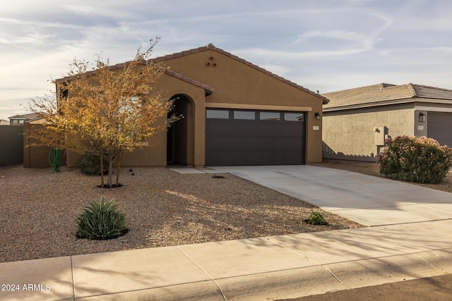 view of front facade with a garage