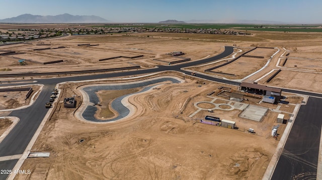 drone / aerial view with a mountain view