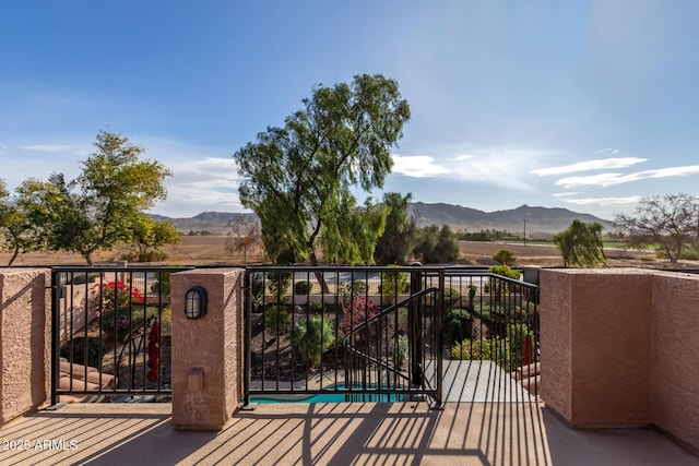 balcony with a mountain view