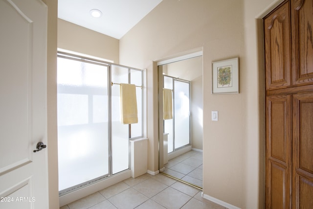 entryway featuring light tile patterned flooring