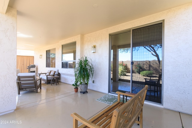 view of patio featuring an outdoor living space