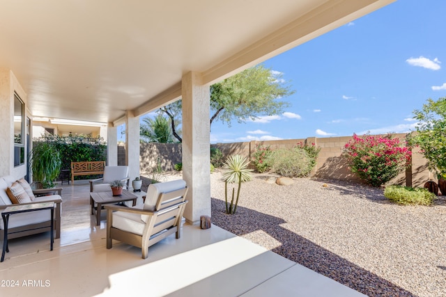 view of patio featuring an outdoor living space