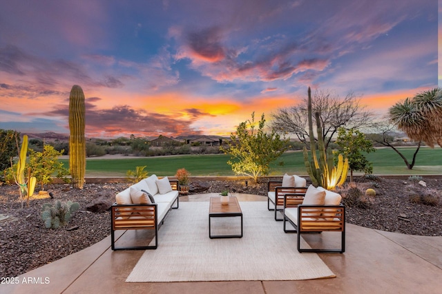 view of patio featuring an outdoor hangout area