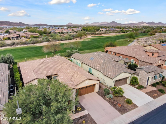 bird's eye view featuring a mountain view