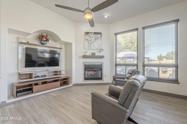 4915 N Greentree Dr, Litchfield Park, AZ 85340 - living room with ceiling fan and light hardwood / wood-style flooring