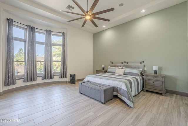 4915 N Greentree Dr, Litchfield Park, AZ 85340 - bedroom featuring ceiling fan and light wood-type flooring