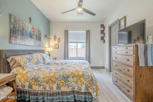 4915 N Greentree Dr, Litchfield Park, AZ 85340 - bedroom with light hardwood / wood-style floors and ceiling fan
