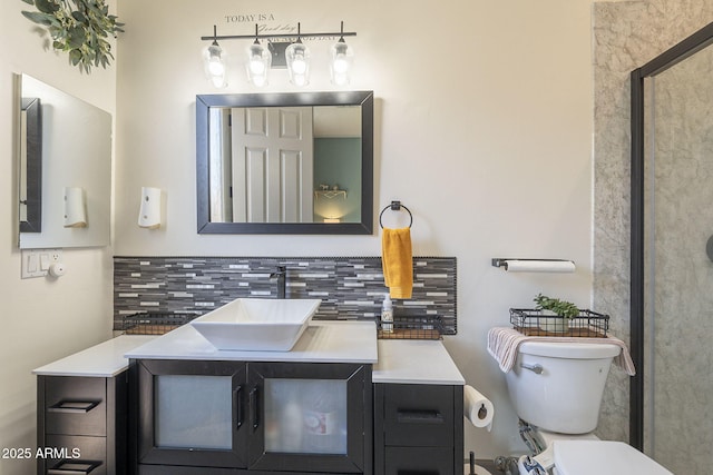 4915 N Greentree Dr, Litchfield Park, AZ 85340 - bathroom with tasteful backsplash, vanity, and toilet