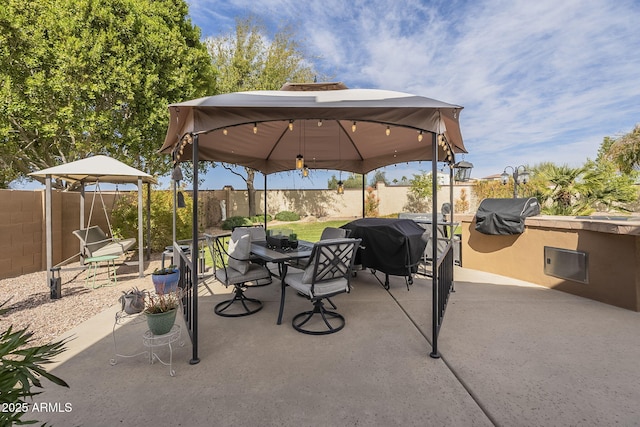 4915 N Greentree Dr, Litchfield Park, AZ 85340 - view of patio / terrace featuring area for grilling and a gazebo