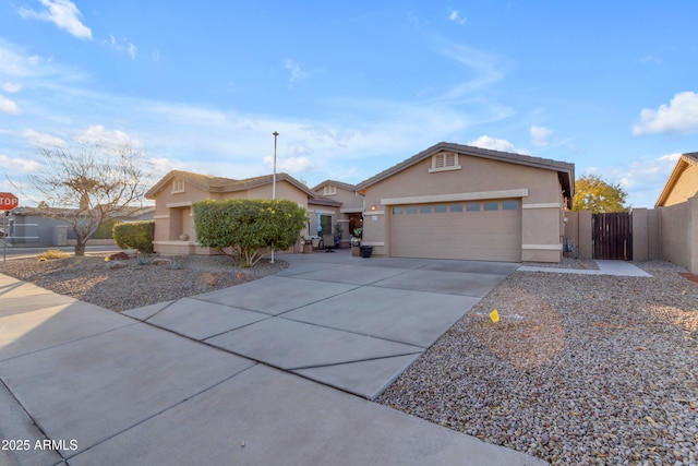 single story home featuring a garage