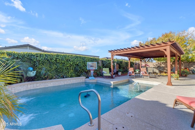 view of swimming pool with a patio