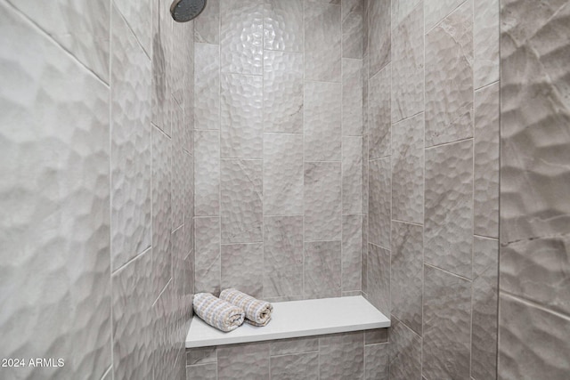 interior details with tiled shower