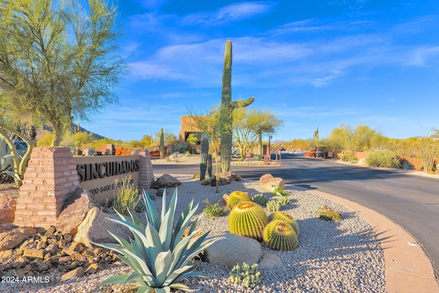 view of community sign