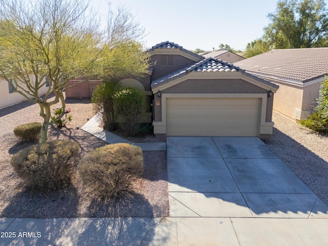 view of front of house with a garage