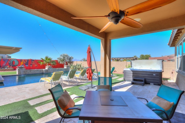 view of patio / terrace with ceiling fan