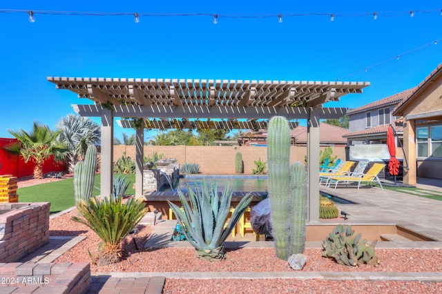 view of patio / terrace featuring a pergola