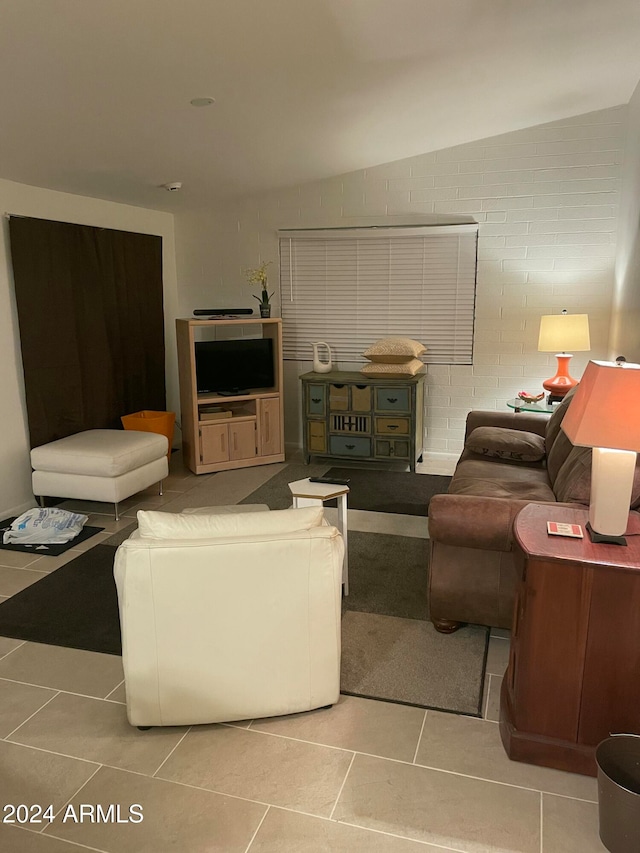 view of tiled living room