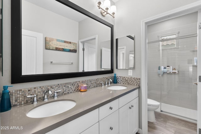 974 W Zion Way, Chandler, AZ 85248 - full bath with toilet, double vanity, a stall shower, and tasteful backsplash