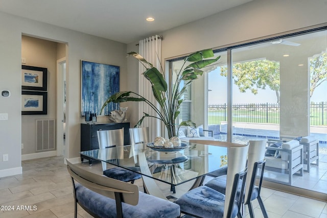 dining room with a wealth of natural light