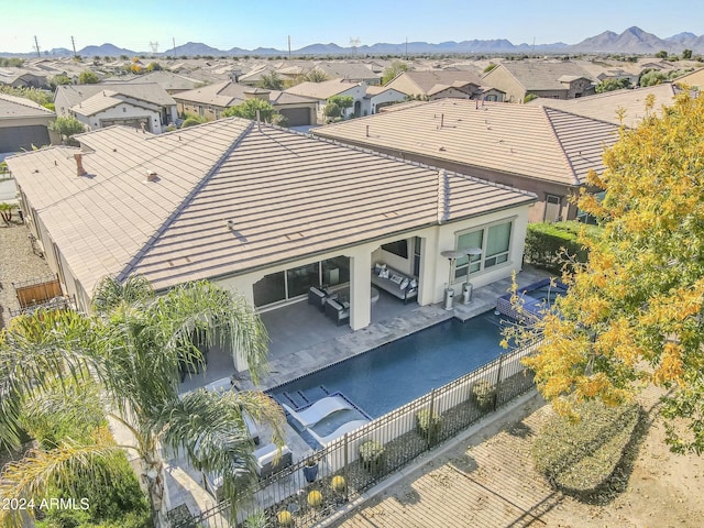 aerial view featuring a mountain view