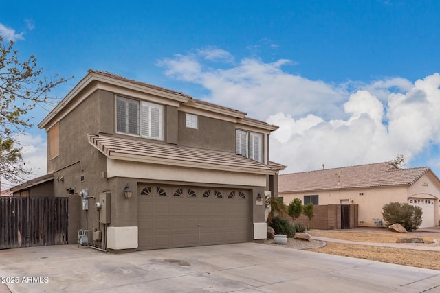 view of property featuring a garage