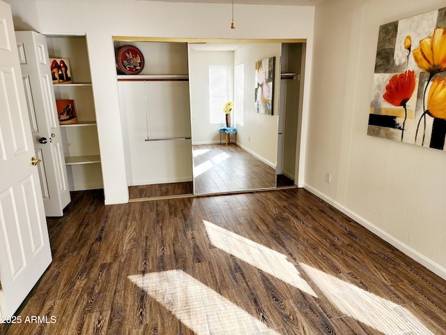 interior space featuring dark hardwood / wood-style flooring