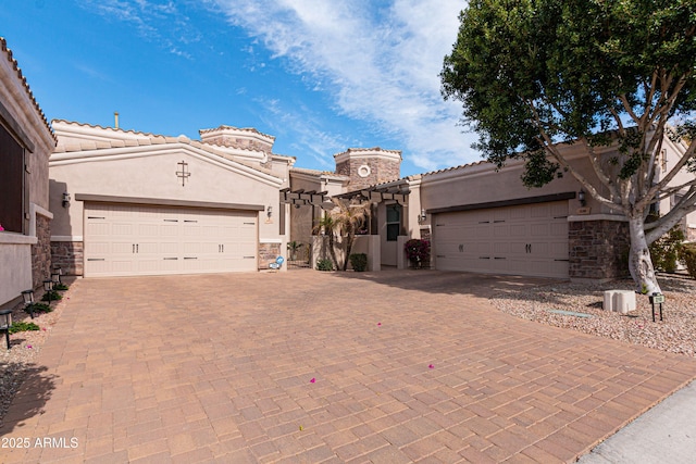 view of front of house with a garage