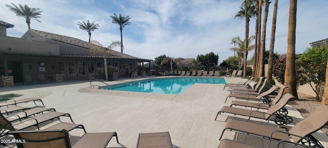 view of pool with a patio area