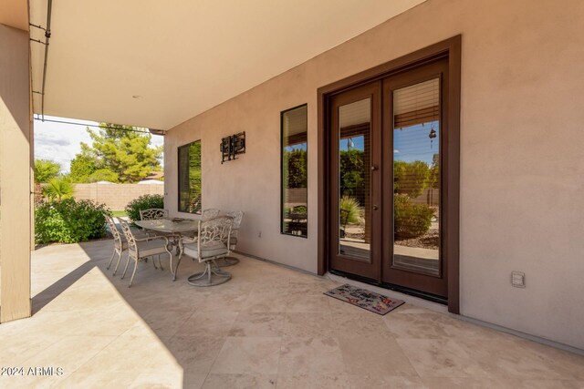 view of patio with french doors