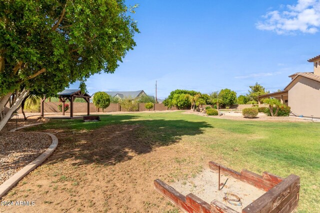 view of yard featuring a gazebo