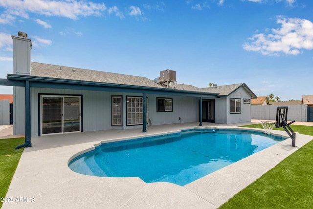 1416 W Highland St, Chandler, AZ 85224 - view of pool featuring a patio and central air condition unit