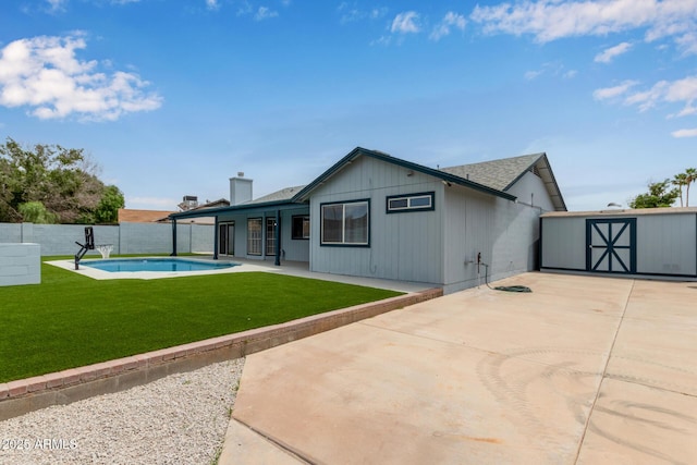 1416 W Highland St, Chandler, AZ 85224 - back of house with a patio, a chimney, and a shingled roof