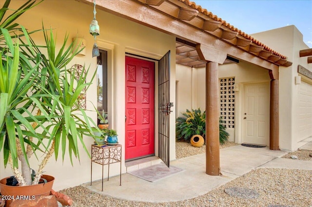 view of doorway to property