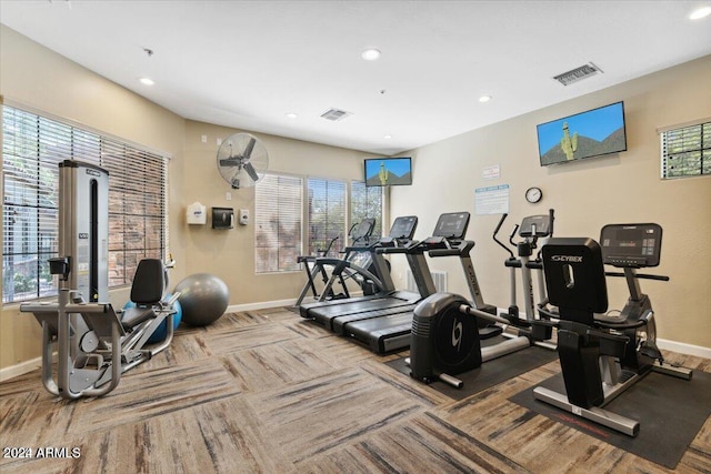 workout area with plenty of natural light