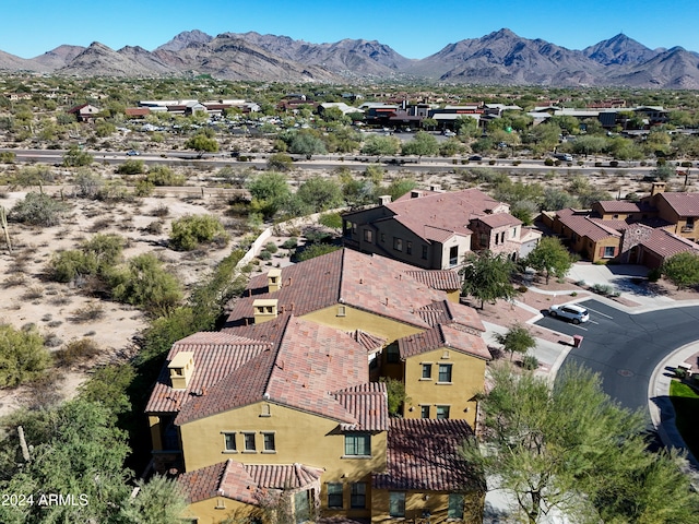 aerial view with a mountain view