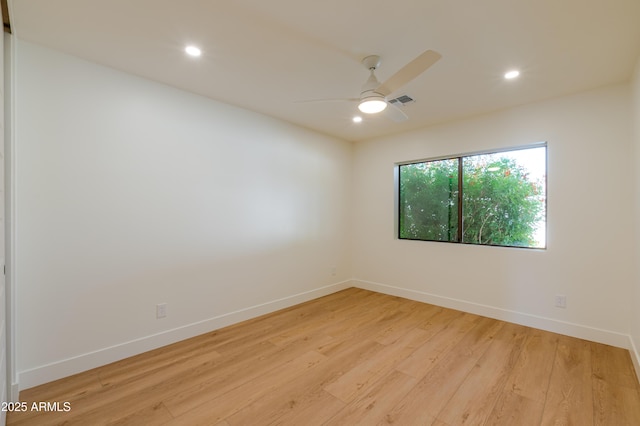 7127 N 79th St, Scottsdale, AZ 85258 - empty room featuring light wood-type flooring, recessed lighting, baseboards, and ceiling fan
