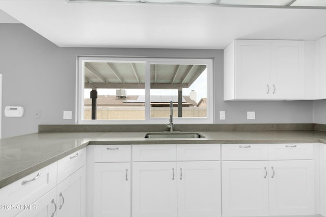 kitchen with white cabinets and a sink