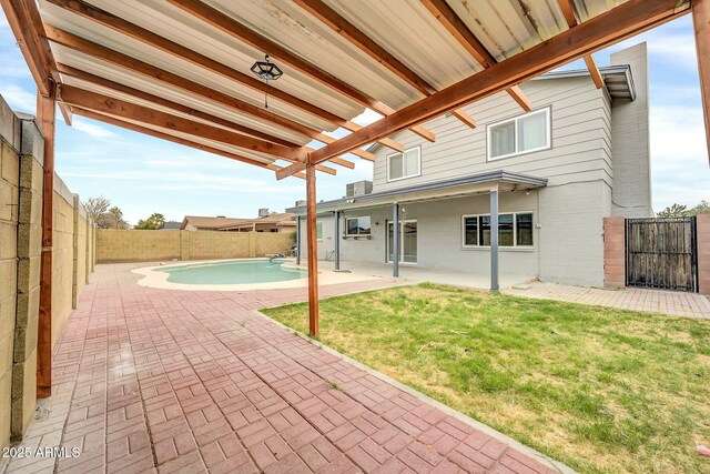 view of patio with a fenced backyard and a fenced in pool