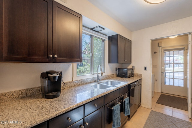 602 E Colgate Dr, Tempe, AZ 85283 - kitchen with a sink, black microwave, healthy amount of natural light, and dark brown cabinetry