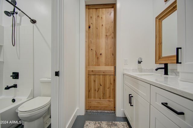 full bathroom featuring vanity, toilet, and shower / bathtub combination